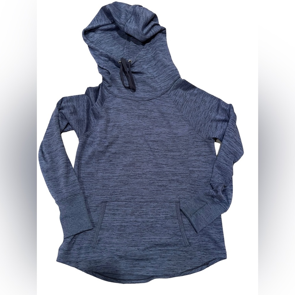 Athleta Cowl Neck Hooded Sweater Size M with front pockets